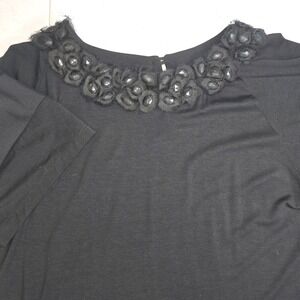 THREAD SOCIAL Women's Size 12 Black Dress Beaded Neckline -1343